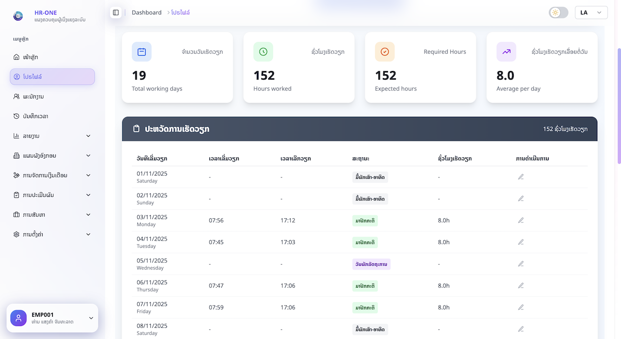 HR-ONE Personal Attendance